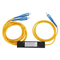 FTTH SC UPC 1x2 PLC SingleMode 광 광 스플리터 FBT 광학 커플러, 하나, 파란색 & 노란색