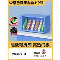 마징가케이스 마징가 아크릴 피규어 전시장 인형 보관함 goto 블라인드 스탠드 화장품 방진 빌딩 블록 투명 팝마트 수제, s2 베이비 블루 1팩(2칸 포함)