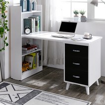 [장인가구] 그루 1500 4단 서랍형 코너책상세트, 색상:오크