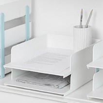 A4 서류 용지보관 적층가능 화이트 트레이 2개1세트 계약서 어린이집 학교
