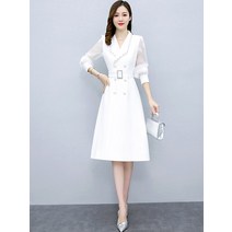 미니멈 원피스 봄 롱원피스 A라인 하객룩 패션 윈드 브레이커 드레스 중간 길이 가을 프랑스 기질 업 하이 엔드 스커트