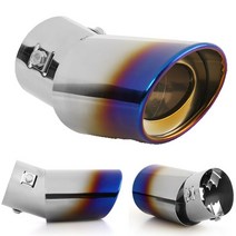배기 머플러 팁새로운 범용 자동차 배기 머플러 팁 라운드 스테인레스 스틸 테일 후면 크롬 원형 파이프 실, [08] Type H