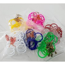 플라스틱 컬러 카드링 단어 카드 고리, 러블리핑크, 대(32mm)