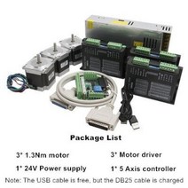 3 축 CNC 키트 2Nm 3Nm NEMA 23 스테퍼 모터 드라이버 및 5 축 Mach3 컨트롤러 및 24V 스위치 전원 공급 장치 포함, TB6600 Driver+3 Axis 1.3Nm