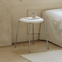 [메종드꼼마] 스칸딕스툴 인테리어 화장대의자 간이의자, 화이트
