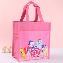 초등 학생 보조 가방 실내화가방 학원 숲체험 교외학습 휴대용 캔버스 귀여운 미술 교과서, 리틀포니