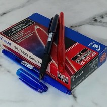 파이롯트 1.6mm 유성볼펜 Super Grip_G 캡형 1다스, 레드 1다스, 본상품선택