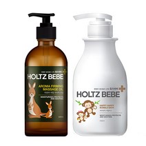 홀츠베베 천연 임산부 오일 300ml 마사지오일 튼살오일 + 베이비 아기 유아 거품 목욕 버블 바스 500ml 샴푸 샤워 올인원, 1개