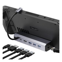 Steam Deck용 JSAUX 도킹 스테이션 6-in-1 Steam Deck Dock with HDMI 2.0 4K@60Hz 3개의 USB 3.0 기가비트 이더넷 Valve Steam Deck와 호환되는 100W PD 고속 충전 -14015