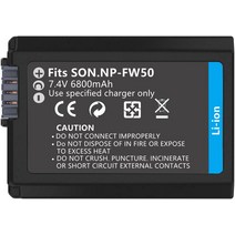 5팩 6800mAh NP-FW50 카메라 배터리 세트 소니 AlphaA6000A6500A6300A6400A7A7IIA7RIIA7SIIA7SA7S2A7R, 01 1PCS