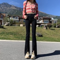 블랙 느슨한 분할 엄마 청바지 여성 데님 바지 높은 허리 진 Taille 오트 Femme