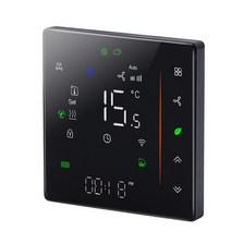 EU 히터 쿨러 스마트 온도 조절기 WIFI 100% 0-10V 비례 제어 밸브 24 파이프 3 고속 작동 Alexa Google 홈, 02 Black_03 24V 4P 0-10VFan