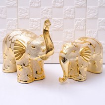 풍수지리 인테리어 황금 코끼리 장식품 2P 세트