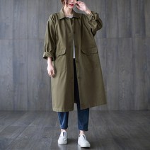 여성 데일리 루즈핏 야상 롱 자켓 코트 하늘비즈 I357R737