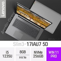 [[서비스 무상 업그레이드]] 레노버 아이디어패드 Slim3-17IAU7 5D, Win11 Pro, 8GB, 256GB