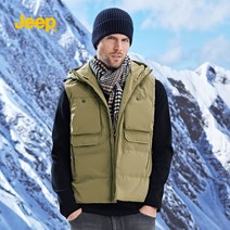 jeep 지프 2022 골프 후드 조끼 두꺼운 남성용 겨울 오리 다운 조끼 재킷 따뜻한 경량 다운 재킷 YKR03MJZH