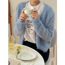 키메라제이 솔잎 부클 퍼 브이넥 가디건 7color