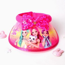 6세 7세 8세 여아 캐릭터 리본 핑크 썬캡 UV차단 햇볕차단 모래사장 캐릭터모자 물놀이 모래놀이 놀이터