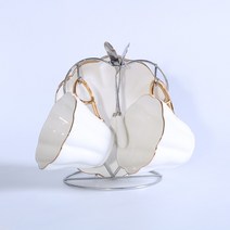 화이트 찻잔 에프터눈티 세트 선물 본차이나 커피잔 홍차잔 영국 프랑스 북유럽풍, 2인세트+거치대