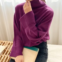 아모르데이 여성용 에티유폴라 루즈핏 데일리 터틀넥 니트 스웨터
