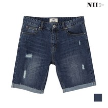 NII(사입) [NII] 남성 롤업 데미지 데님 5부바지_2NNXMSUM3441
