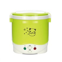 멀티압력쿠커 스테인레스 스마트 전기냄비 DMWD-1L 미니 전기 밥솥 12V/24V 자동차 트럭 음식 찜질/끓는/요리 수프 냄비 보온 1-2 인용, 02 Green_01 24V