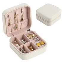 보석함 반지 귀걸이 주얼리 액세서리 보관함 케이스 휴대용 보석 정리 디스플레이 경량 정교한 목걸이 상, 한개옵션1, 04 White