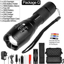 수중랜턴 방수후레쉬 손전등 스쿠버다이빙 가장 밝은 8000 LM LED 랜턴 휴대용 토치 T6 L2 V6 5 가지 스위치 모드 줌 가능 방수 18650 배터리 사용, [07] Package G, [03] XP-L V6-12000 Lumens
