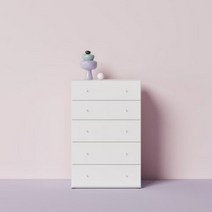 한샘(가구) 한샘 샘베딩 파스텔 서랍장 5단 800 2종, 컬러:A형 : 화이트   (A)