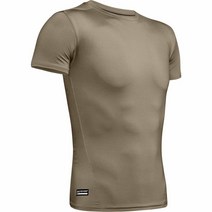 Under Armour 남성용 히트기어 택티컬 컴프레션 반팔 티셔츠 블랙 (001)/클리어 L