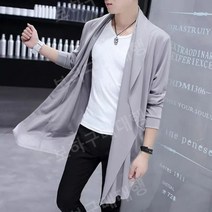 남자롱가디건 봄 베이지 정장 숄카라 꽈배기 공유 남성 얇은 니트 초록색 가디건