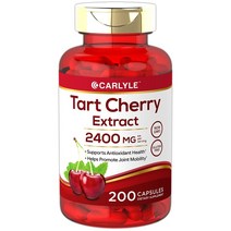 Carlyle Tart Cherry Extract 칼라일 타트 체리 추출물 2400mg 200캡슐, 기본, 1개