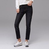 클로니아 위빙기모 데미지 스크레치 블랙워싱 스판 배기진 EM9W00