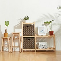 한샘 볼드 라탄 패턴 바스켓 대 다크브라운 2P세트, 단품, 단일/상품