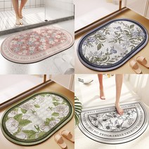 [사은품증정] 규조토 발매트 플라워 쁘띠 욕실매트 화장실매트 꽃무늬 SPL 307, 07 타원플라워