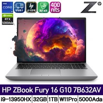 HP ZBOOK Fury 16 G10 7B632AV-A5 i9-13950HX DDR5 32GB 1TB RTX A5000 Win11Pro, WIN11 Pro, 코어i9, 실버