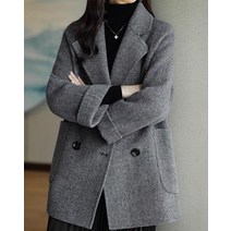 여성 헤링본 코트 영국스타일 럭셔리 간절기 트렌치 여자