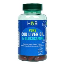 Holland & Barrett Pure Cod Liver Oil & Glucosamine 500mg 홀랜드앤바렛 퓨어 대구간유 & 글루코사민 500mg 60캡슐