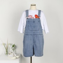퍼니걸스 7131 청 데님 멜빵 반바지 점프슈트 여성의류