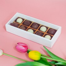 투명 슬리브 화이트 초콜릿박스(내피포함) 10구