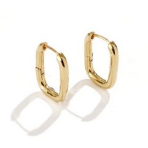 스퀘어라운드 볼드 링_Bold earing 14K gold plating