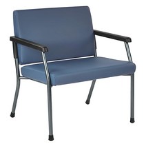 Office Star Products Bariatric 빅 앤 톨 의료 사무실 의자 오버사이즈 73.7cm(29인치) 와이드 좌석과 뒷면 보강이 있는 튼튼한 금속 프레임 226, Dillon Blue Faux Leather Fabri
