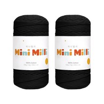 울클럽 미니밀리 뜨개실 250g 2볼 (총 500g), 727 블랙, 2개