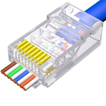 100pcs/pack rj45 커넥터를 통과합니다 CAT6 CAT5E 네트워크 플러그 CAT를위한 도구가없는 커넥터 5/6 UTP 이더넷 Crystal PL, 다섯 가지 유형, 100개