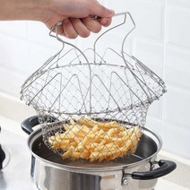 갓템89 과일 세척망 접이식 튀김망 튀김바스켓, 다용도 요리망