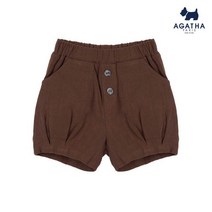 아가타 키즈 주름장식숏팬츠 AAHT6P35 BR