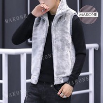봄 겨울 남성 롱 모직 털 조끼 베스트 캐주얼 Bk3nyj, 블랙 LM