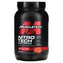 MuscleTech Nitro-Tech 유청 단백질 딸기 998g(2.2lbs), 2.2파운드
