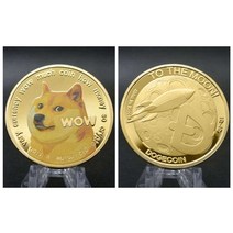 동전수집책 x21 골드 dogecoin 동전 기념 수집가 금도금 doge coin new, b4399-g