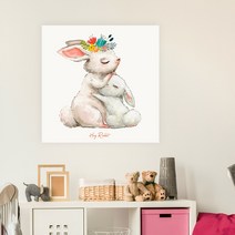 아란아트 아이방 인테리어 동물그림 액자 토끼그림 코끼리그림 부엉이그림, 04 허그 토끼
